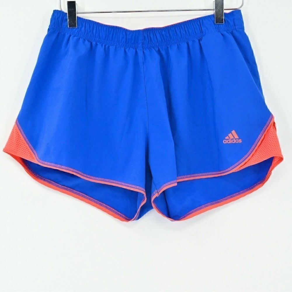 adidas Blue Athletic Shorts with Coral Trim